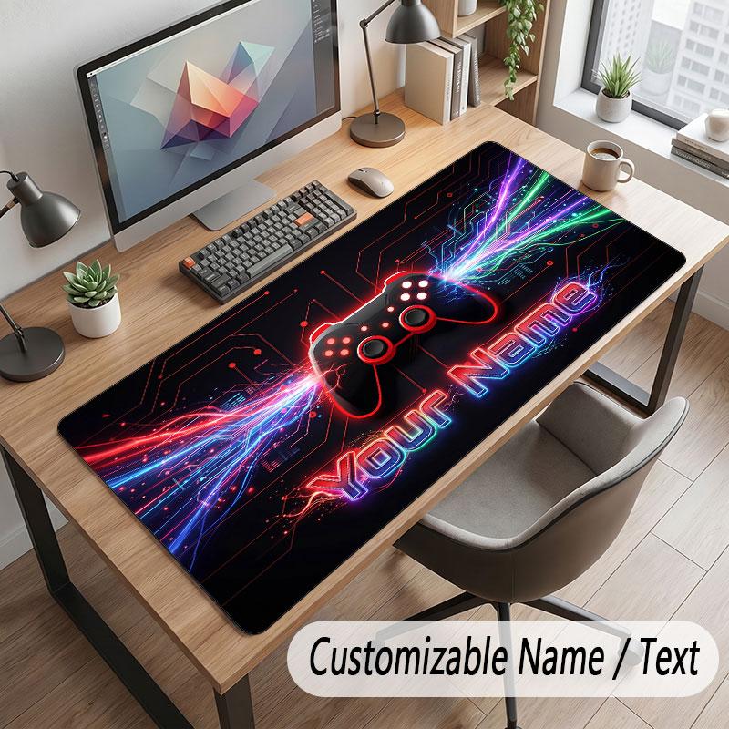 Game Controller Theme Customized Mouse Pad Personalized Print Name Text Desk Mat For Home Office Table Decor