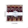 4 Pieces Christmas Tree Icicle Ornaments Flocked Ornament Set Velvet with Sequins