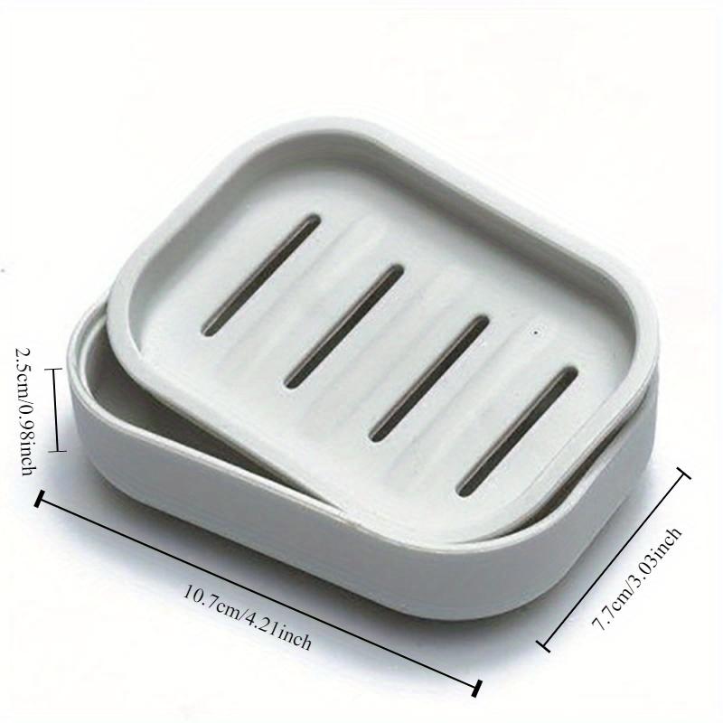 Portable Soap Tray, Double-layer Plastic Box, Household Bathroom Drain Tray, Bathroom Soap Box with Lid