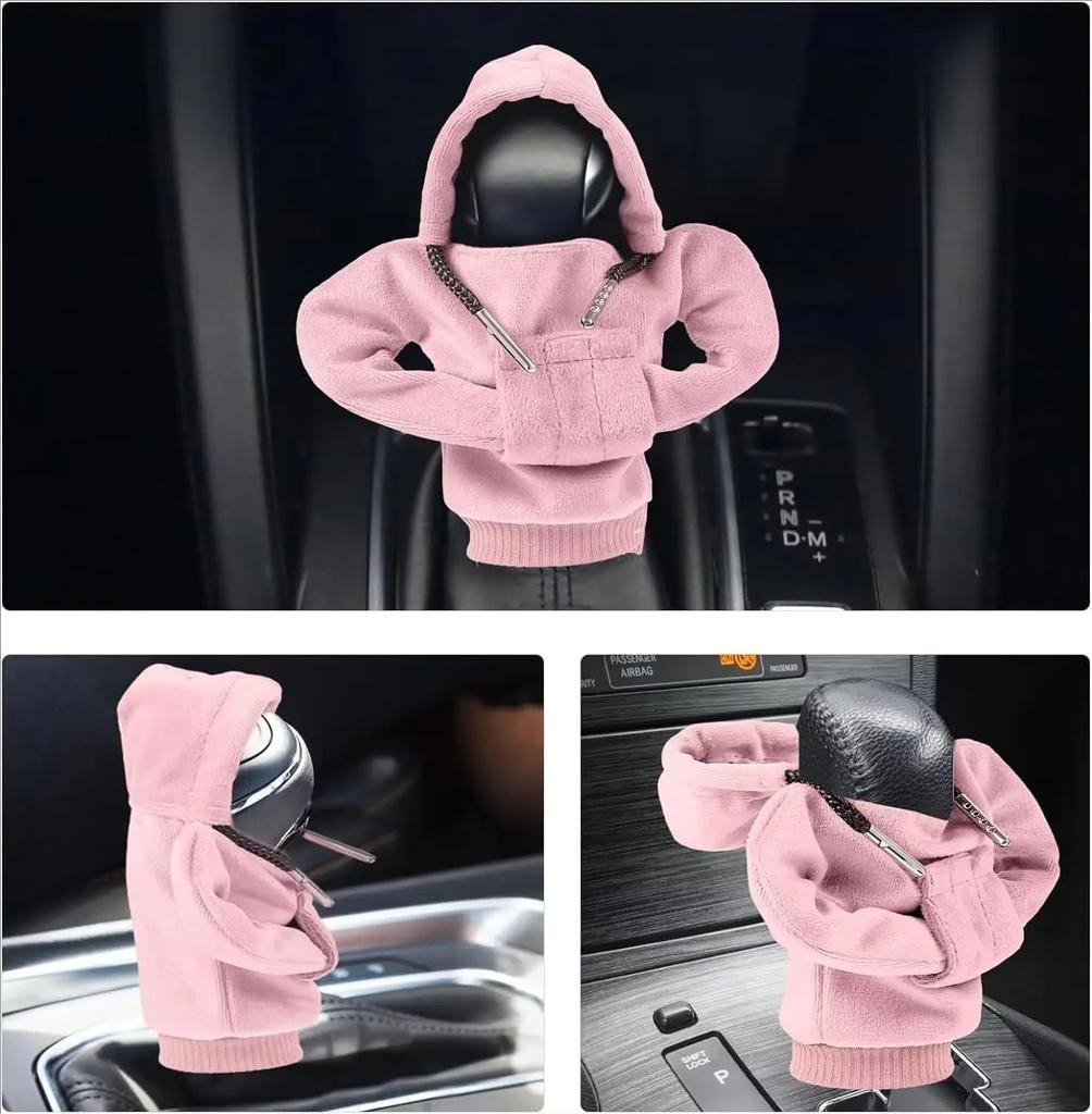 Universal Auto Gear Shift Cover Hoodie Protector & Stylish Handle Decoration Fits Manual & Automatic Cars Interior Decor Upgrade
