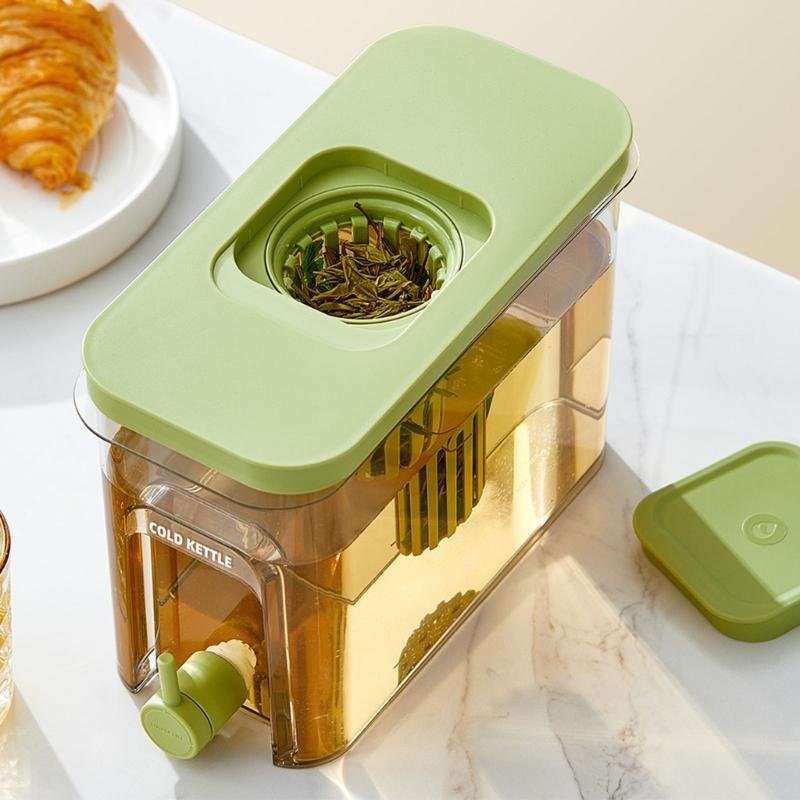 Contenitore Trasparente per Bevande da 4L per Uso Alimentare A prova di Perdite Design con Rubinetto Erogatore di Bevande Estivo per Interni Esterni