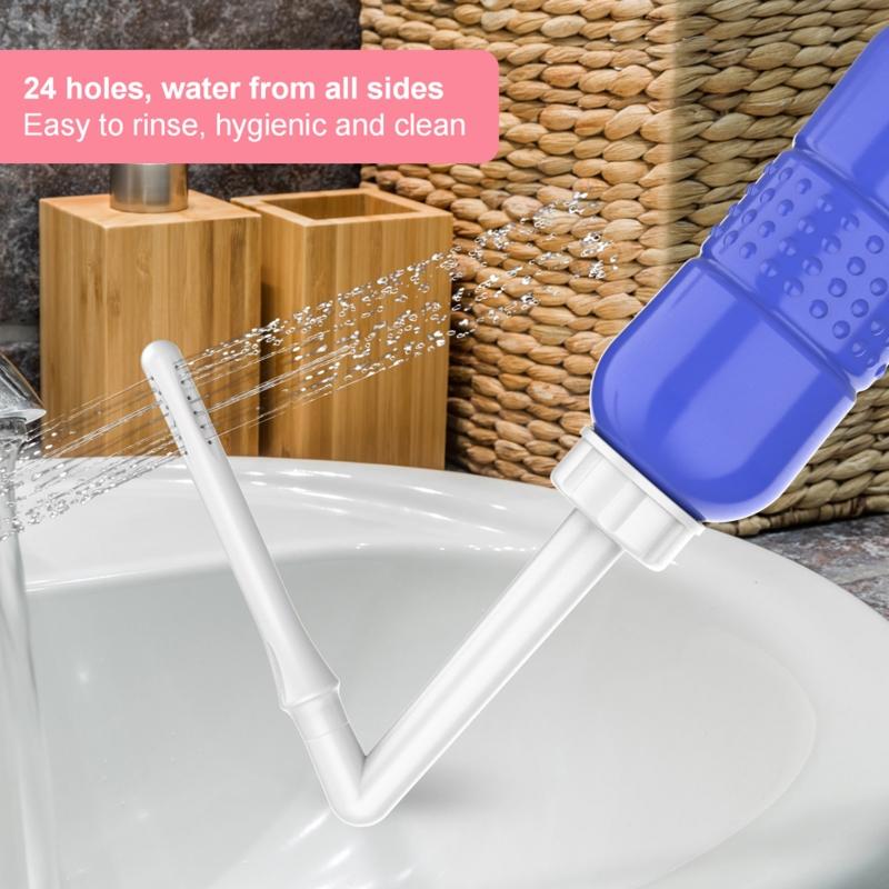 2x Bidet Podróżny Ręczny Dysza Kolankowa Spryskiwacz Bidetowy Przenośny Prysznic do Pośladków Urządzenie do Płukania Miejsc Intymnych Ręczne Naciśnięcie Spłukiwanie