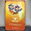 1pc Disney Official 20th Anniversary Metal Sign - Disneyland Paris Vintage Collectible Wall Decor with Magical Characters, Heavy