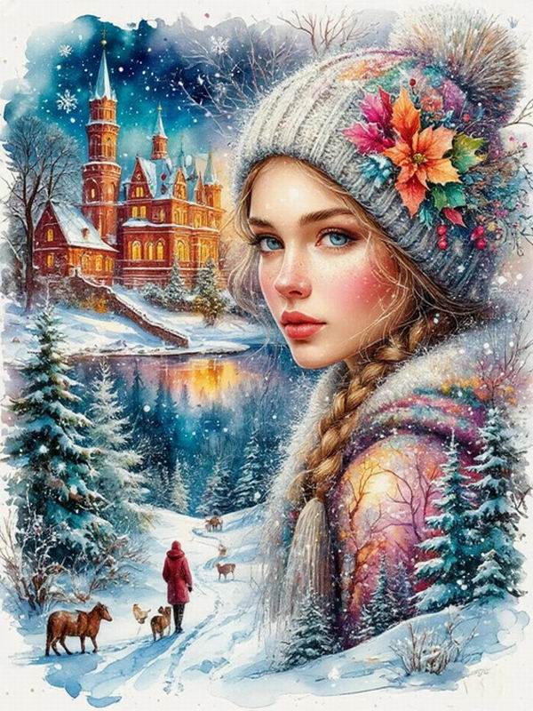 Diamond Painting Abstract Woman Castle Scenery Diy Full Square Round Drill Rhinestone Embroidery Sale Mosaic Cross Stitch Kits Wall Decor