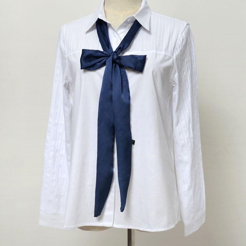 1PC Women Elegant Solid Printed Foulard Neckerchief Long Skinny Scarf Neck Hair Band Female Fashion Handle Ties Ribbon