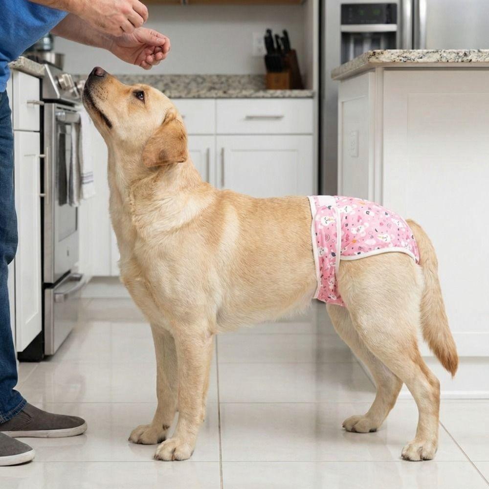 Cartoon Print Dog Physiological Pants Elastic Waist Dog Sanitary Panties  Physiological Safety