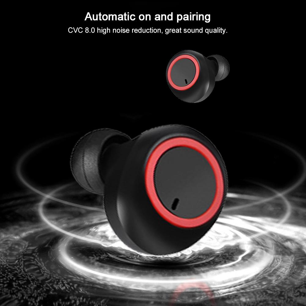 TWS Mini Bluetooth Wireless Headphone Magnetic Charging Binaural Call Sports EarphoneBlack