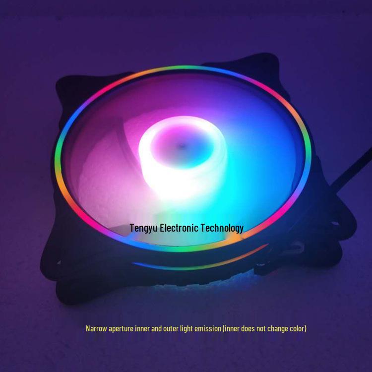 Battery Life Warrior 12cm Dual Aperture Luminous Case Fan with Rainbow RGB Lighting