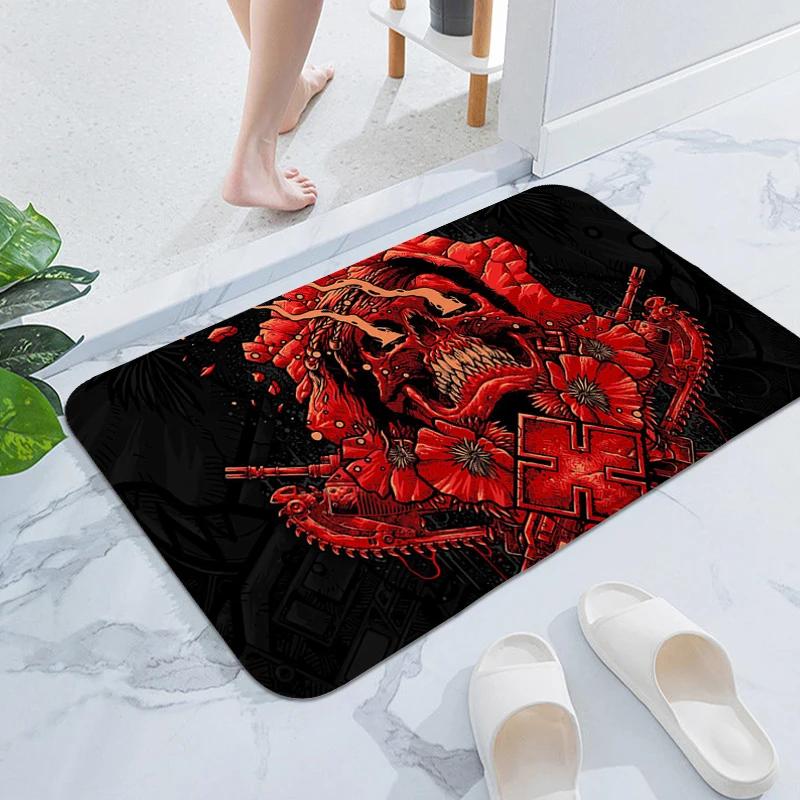 Bathroom Rug A-Gears of War Outdoor Entrance Doormat Hallway Entryway Foot Mat Bedroom Living Room Floor Carpet Anti Slip Home