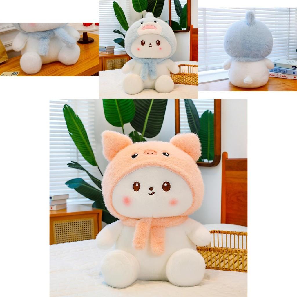 Adorable Shark Scarf Transforming Plush Toy Cute Cartoon Cat Doll For Kids