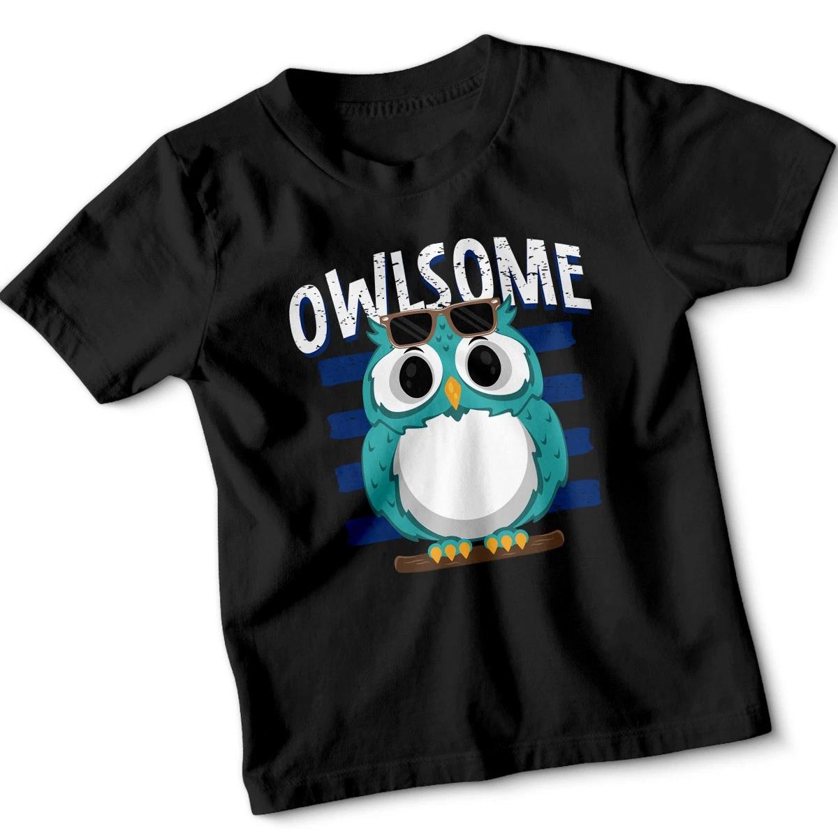 

Kids Cute Owl With Glasses Tshirt Art Fashion Design Animal Lover Tee Gift 150