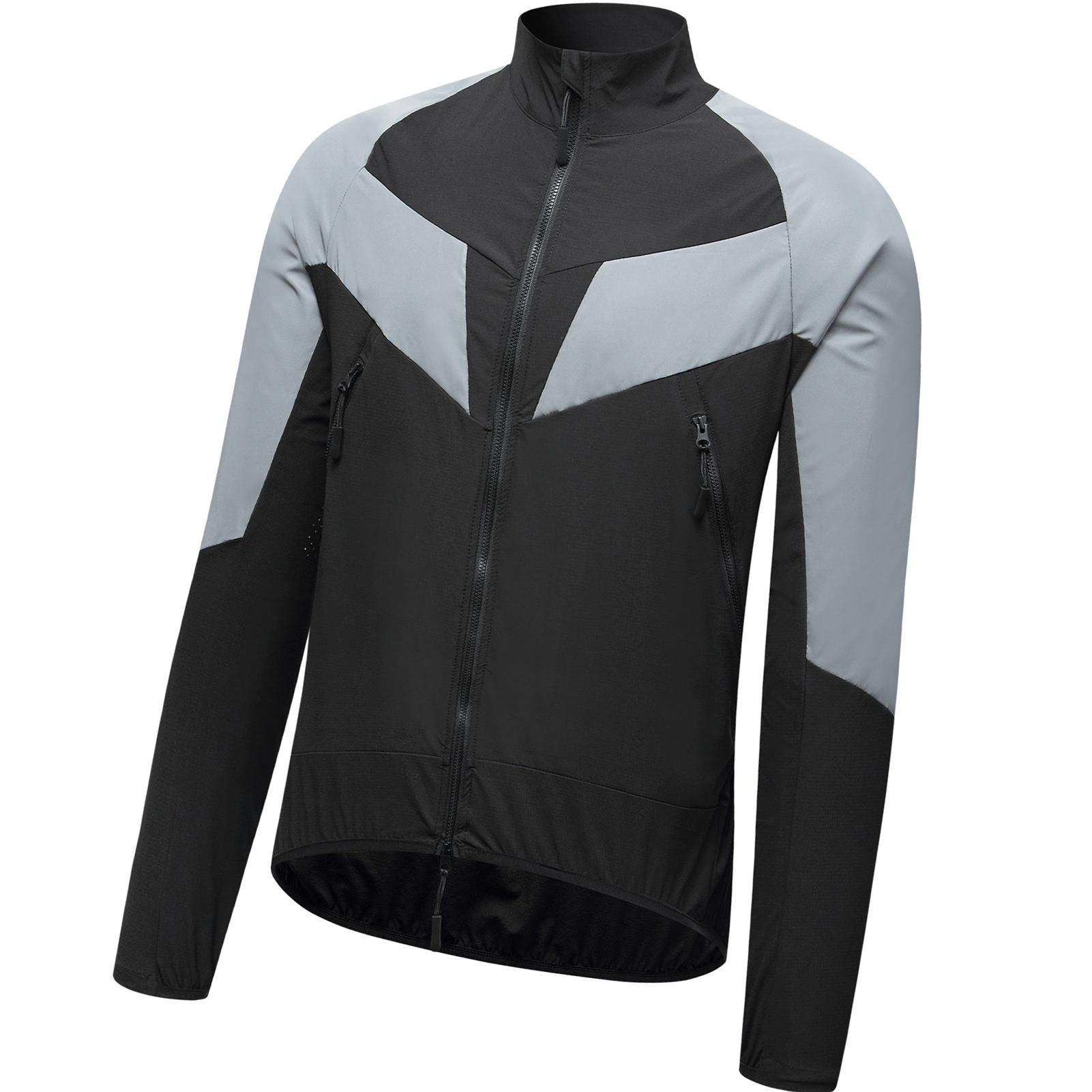 

Reflective Windproof Sunscreen Outdoor Jacket Running Sports Coat Cycling Windbreaker Black L EU Size XL чёрный