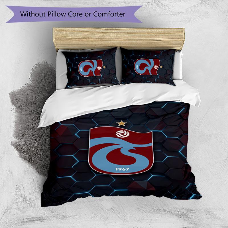 Set Lenzuola Trabzonspor FC Stampato 3 Pezzi Copripiumino Traspirante con Federe Biancheria da Letto Decorativa per Camera da Letto Casa