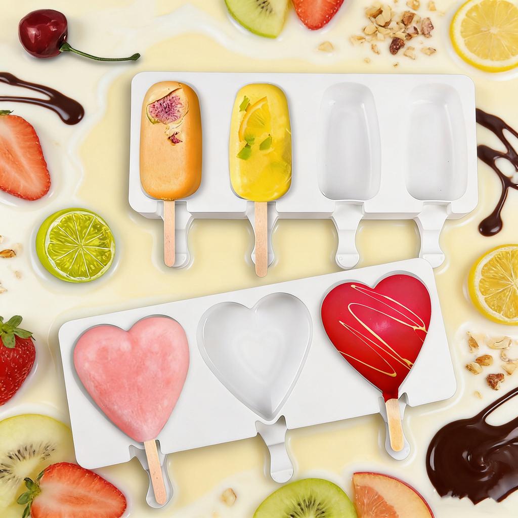 Oval Ice Cream Silicone Mold DIY Cheese Stick Popsicle Ice Cream Baking Cake Tool