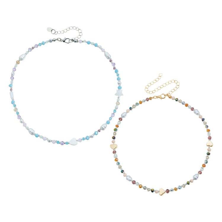 Unique Love Inspired Resin Bead Necklace Bright And Soft Tone For Stylish Layering Looks