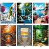 Scenery DIY Paint by Numbers Kits Drawing Paintwork On Canvas 15.75x11.81in With Frame for Beginners Adults Gift Home Wall Decor