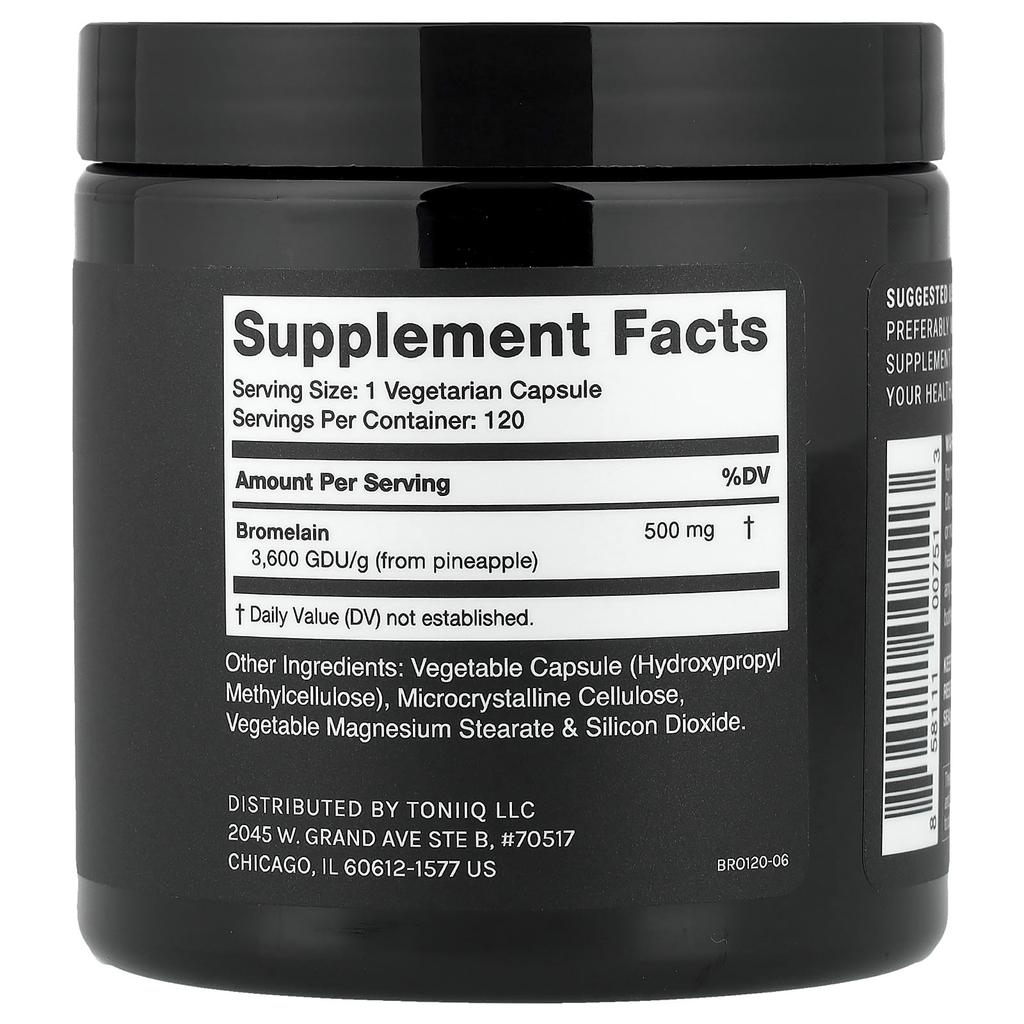 Toniiq, Bromelain, 120 Capsules (500mg per capsule)