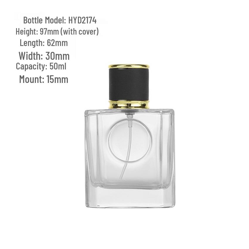 Stylish 50ml Flat Perfume Spray Bottle with Bayonet Press Pump