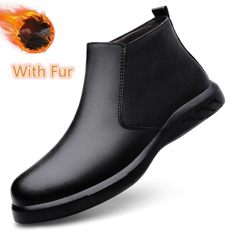 

Модные уличные высокие кроссовки, мотоциклетные ботинки, мужские ботинки челси из натуральной кожи, новинка 2025 года, модные зимние плюшевые ботильоны для снега 43