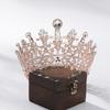 European wedding retro baroque large crown white rhinestone round queen crown full crown