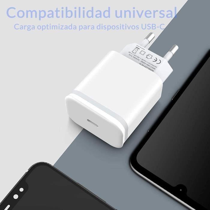 Power Adapter - USB-C - 20W - PD 3.0 Fast Charging - 2M Cable - Compatible iPhone 13