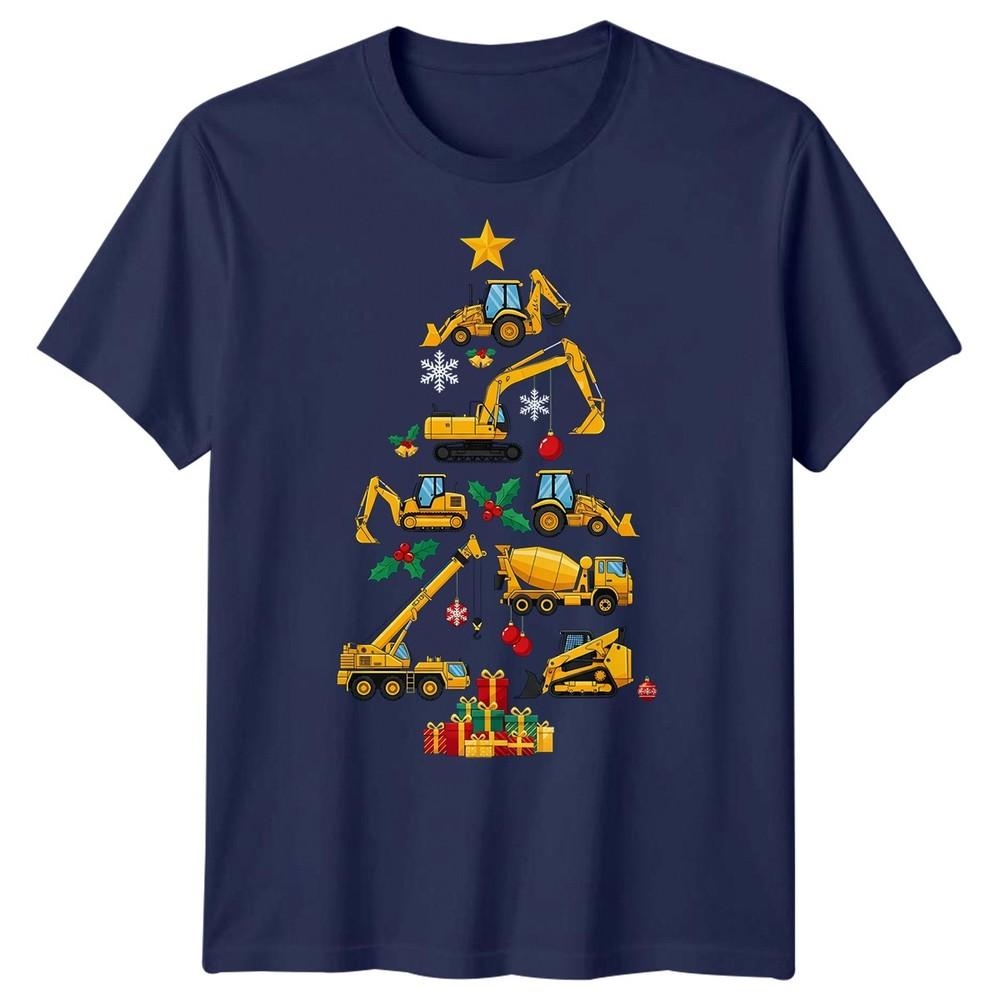 Construction Christmas Tree Holiday Unisexs TShirt Vehicles Gift