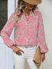 European and American Printed Shirt Women's Vacation Casual Long-sleeved Top 1D Printed Shirt Women