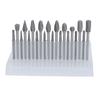 20 Pcs Double Cut Rotary Burr Set 1/8in Shank Tungsten Carbide with 2 Collets for Woodworking