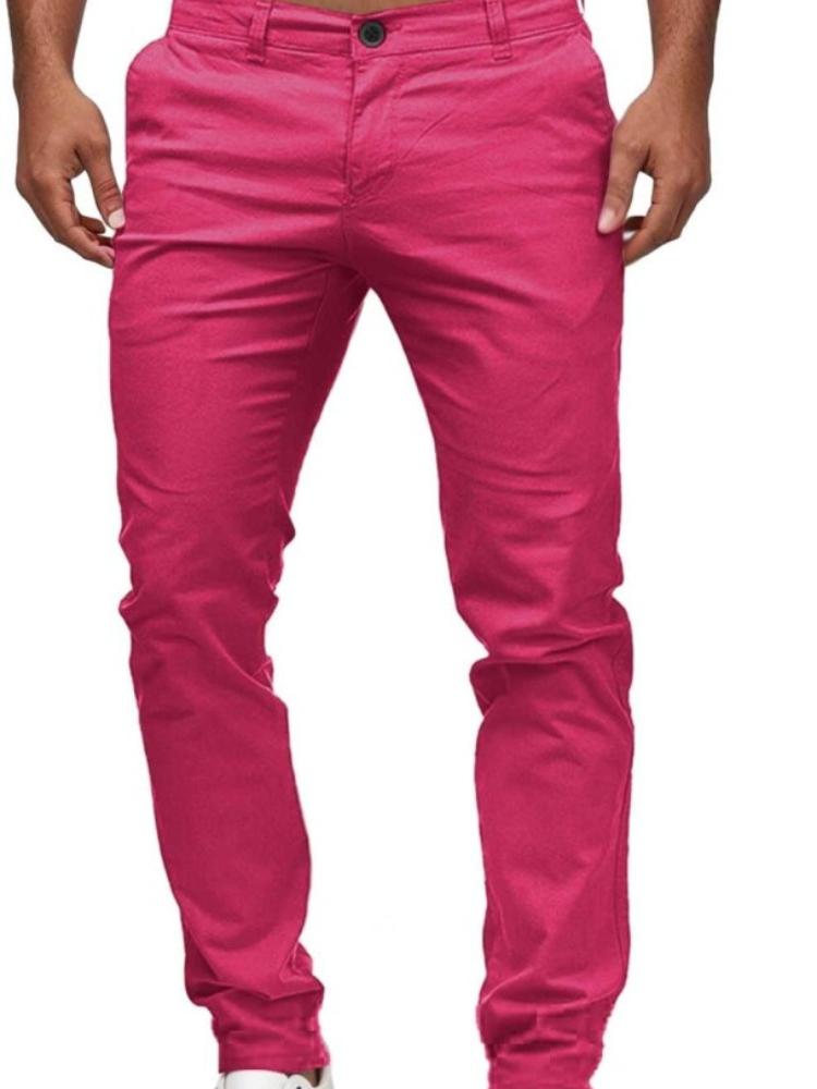 Oufier Men's Straight Leg Trousers Casual Summer Basic Cotton Pants