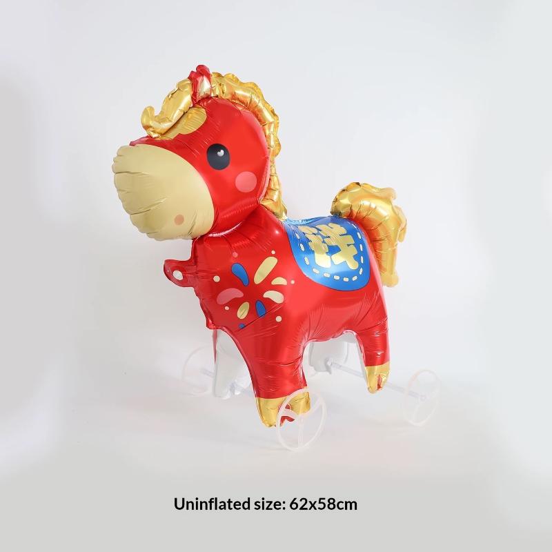 Cartoon-Themed 4D Foil Balloon Elephant with Walking Wheel Stand for Children's Birthday Festivity