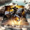 Medieval Knight Flannel Blanket – Soft, Warm & All-Season, Perfect for Camping, Picnics & Bedroom – Ideal Christmas Gift