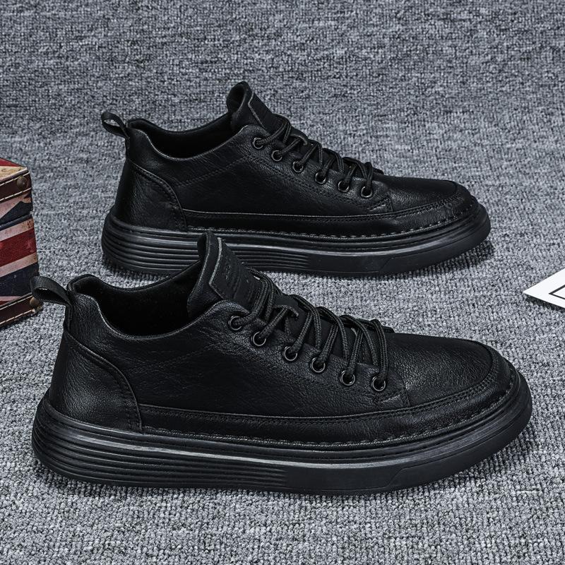 Summer New Casual Small Black Shoes Men's Korean Version of Fashion Four Seasons Sports Board Shoes Low-top Labor Insurance Work Shoes Men