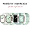 Bāli piparmētru magnētiska pīta silikona siksniņa Apple Watch Series 1-10