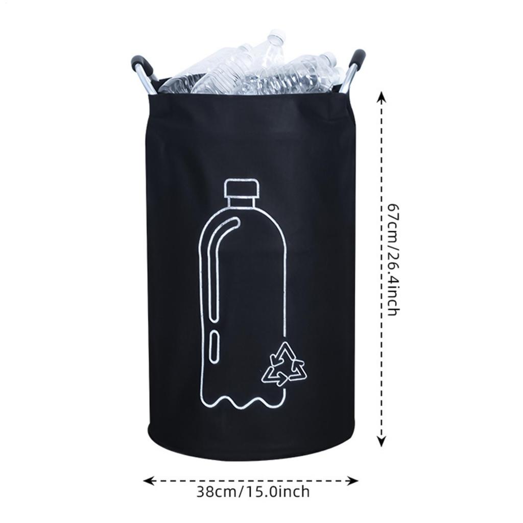 Bottle Storage Bag 82L Recycling Bin With Aluminum Handle Laundry Basket Foldable Trash Can For Bathroom Dorm Kitchen Home