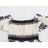 Jnleaog Autumn New Women's Clothing Fashion Style French Fashion All-Match Print Smocking off-Shoulder Dress