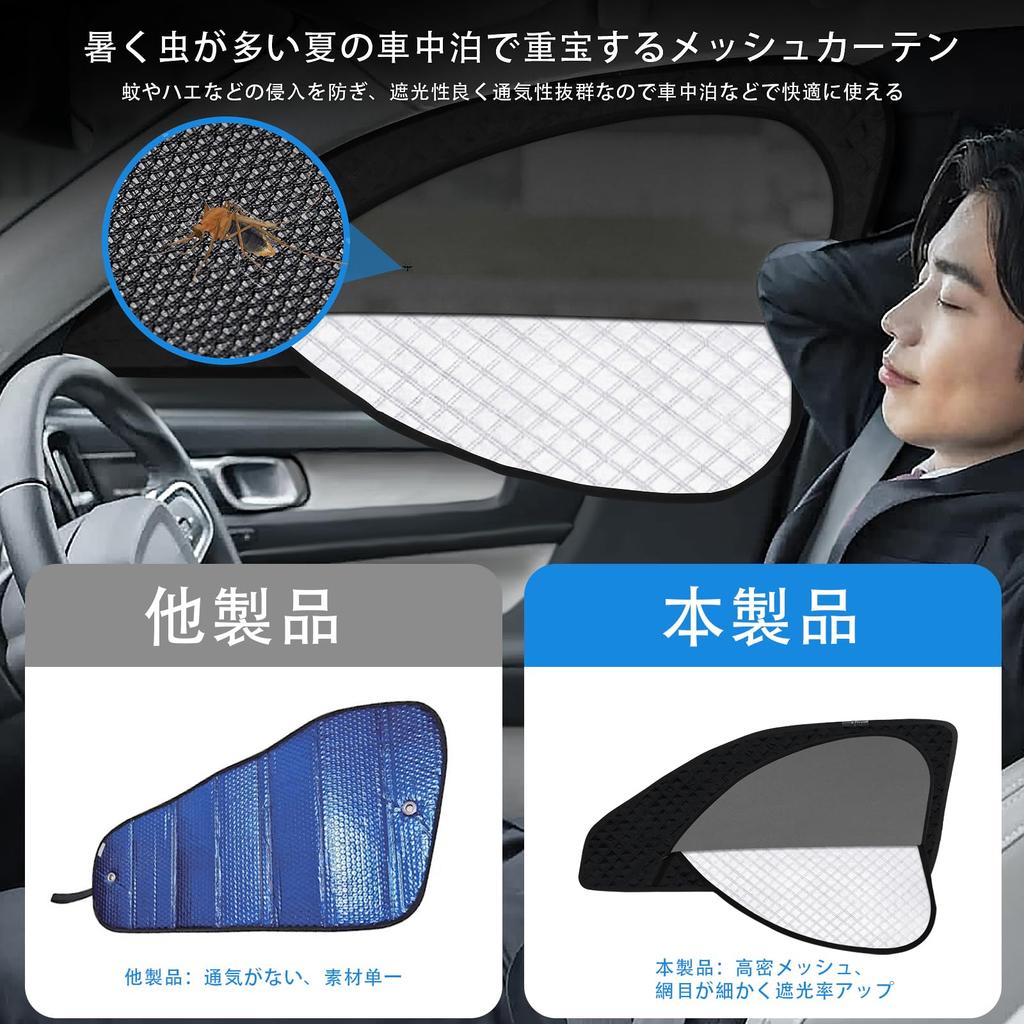 Sunshade for the new Yaris magnetic for the integrated car Yaris mesh heat mesh sunburn UV blackout sun UV insect passenger custom 2 pieces Cross,