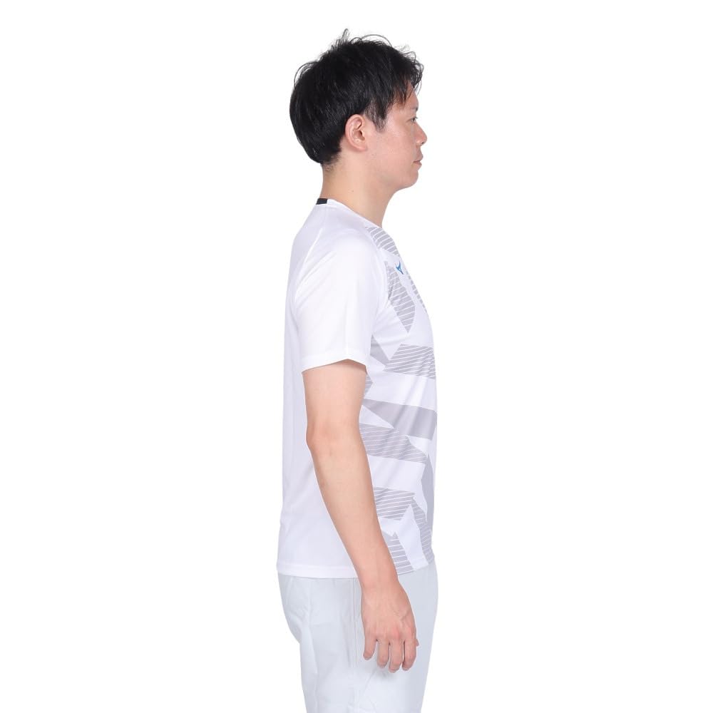 Practice Short Dynamotion Size S Tennis/Badminton Shirt, Sleeve, Moisture-Wicking, Quick-Drying, Fit, Unisex, White, (62JAB012)