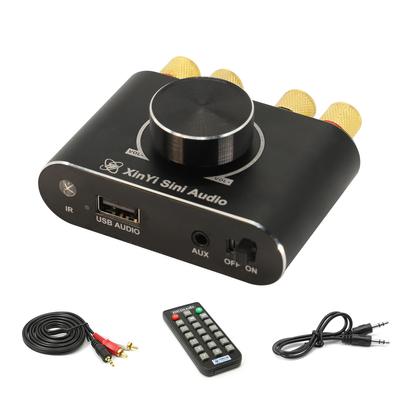 100W+100W BT 5.1 Drahtloser Audio-Leistungsverstärker Tragbarer Soundverstärker Lautsprecherverstärker für Auto und Zuhause
