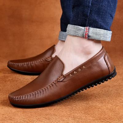 High Quality Genuine Leather Men's Footwear Luxury Brand Slip On Man Loafers Wedding Party Dress Shoes Breath Driving Moccasins