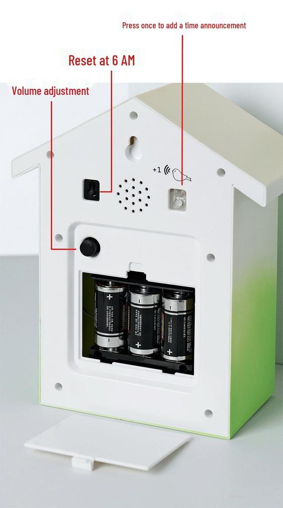 Nordic Style Cuckoo Wall Clock with Hourly Bird Time Announcement - Model T62.