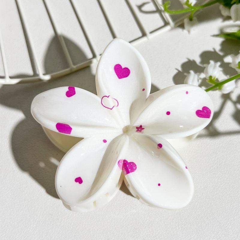 Printed Clips, Egg Flower Fresh and Light Hair Clips Back of The Head Updo Shark Clips