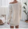 Women's Knit Off-Shoulder Lantern Sleeve Sweater Dress - Autumn/Winter 2025 Collection
