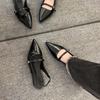 Fashion Women Luxury Velvet  Fashion Pointed Toe Loafers Ladies 2024 Spring Black Ballet Flat Shoes Women Sandals