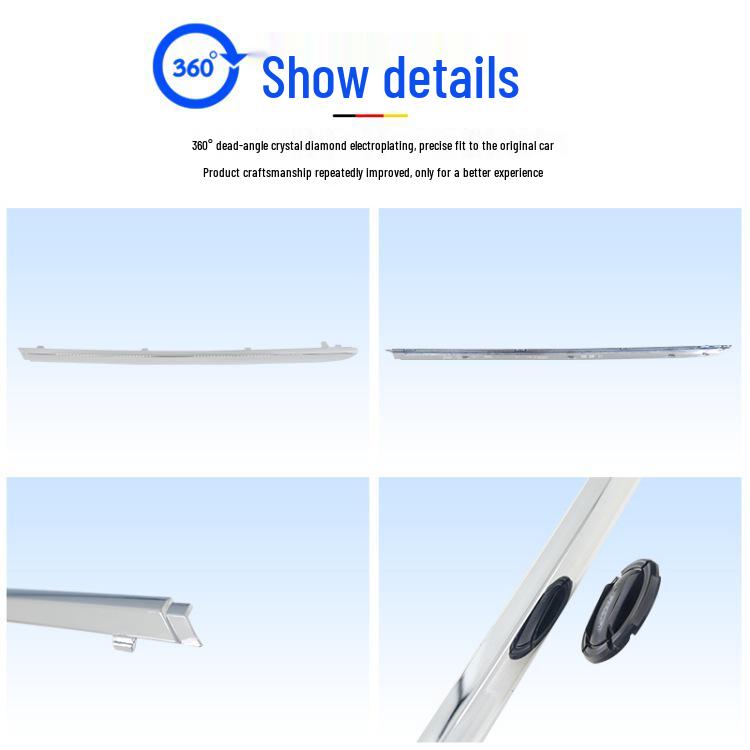 Mercedes-Benz C-Class Decorative Silver Strips: C180 Bumper, C200 Door, C260 Silver, C300 Style.