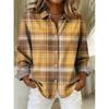 Fashionable Striped Vintage-Style Women's Long-Sleeve Shirt Comfortable And Breathable Collared Shirt Casual Everyday Wear Top