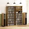 CD/DVD Storage Unit, 8 Compartments, 6 Shelves, 360 CDs, Brown