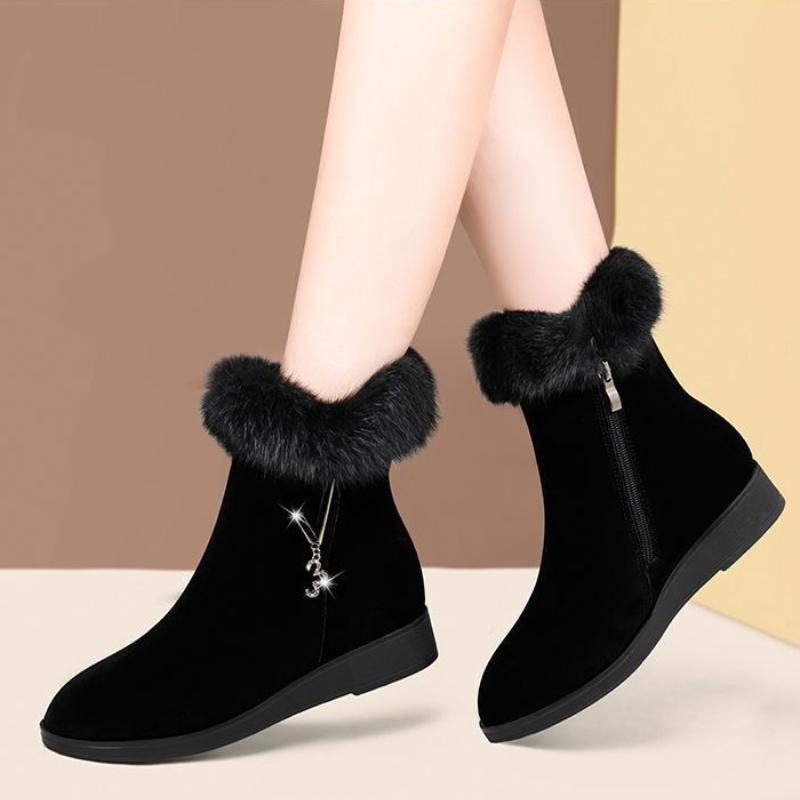 

Плюшевые женские ботинки, удобная обувь на толстой подошве, универсальная износостойкая модная женская обувь, повседневная женская вулканизированная обувь 41 чёрный