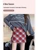 Women's 2025 Retro High-Waist Wool Blend Plaid Mini Skirt - Petite Bodycon A-Line for Autumn/Winter