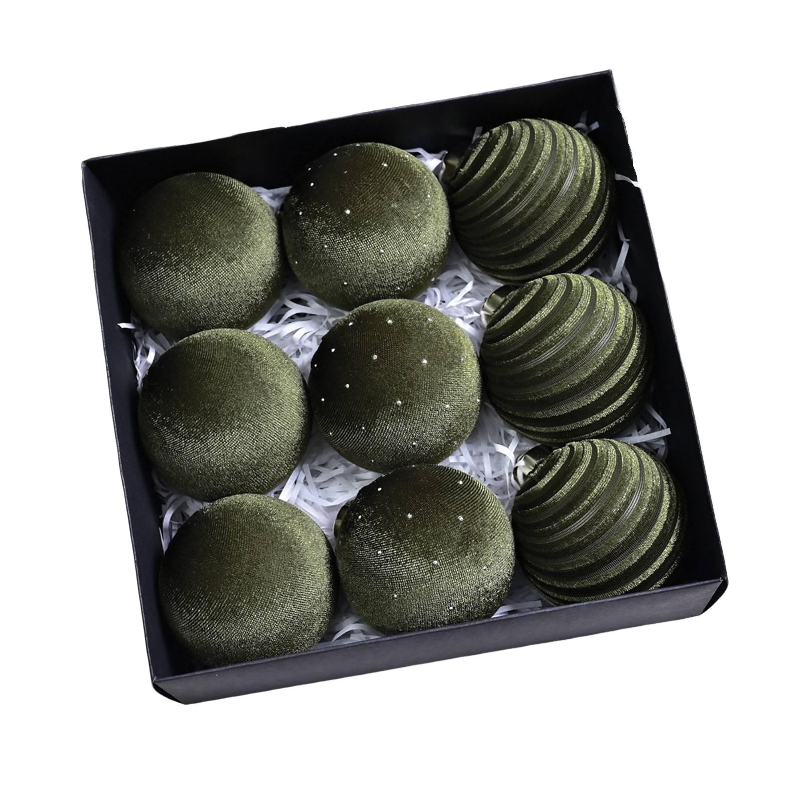 

Набор из 9 подвесок в виде рождественских шаров, флокированные шары особой формы с росписью, украшения для места проведения рождественской вечеринки One Size