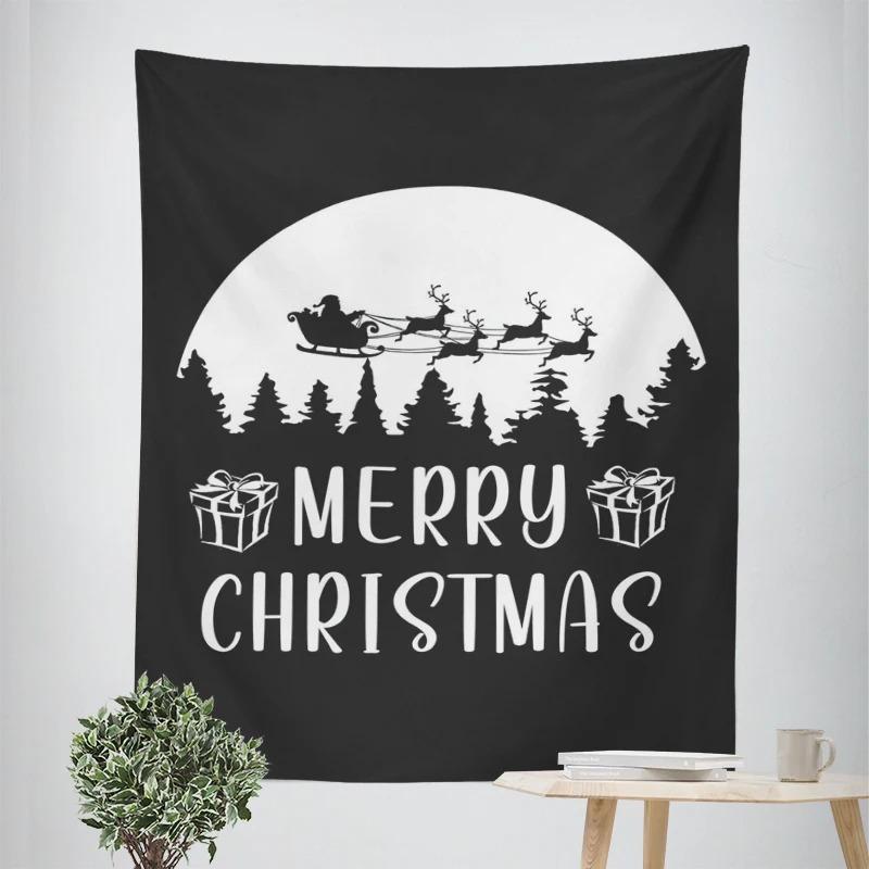 Tapeçaria Temática de Natal e Ano Novo para Decoração de Sala de Estar e Quarto